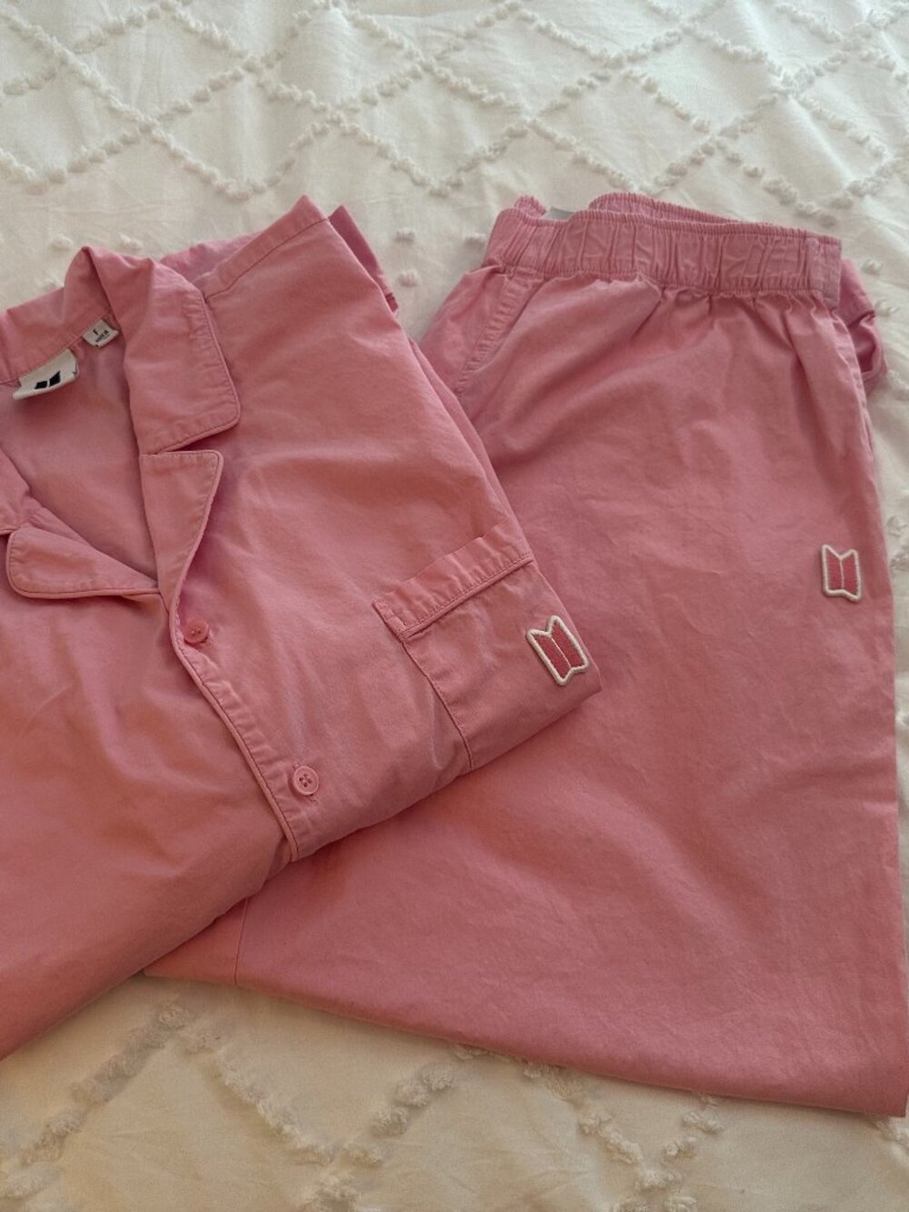 BTS BigHit Official Pajama Set-Up 01 Pink Cotton Pajamas Size F